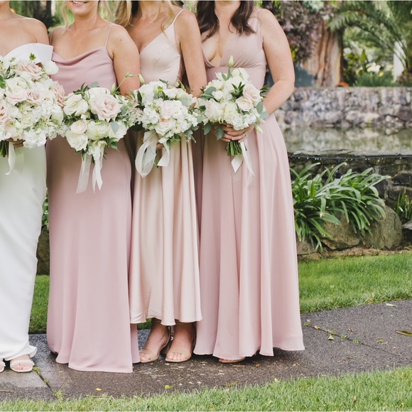 ASOS Blush Pink Midi Dress - bridesmaid / wedding guest - Picture 6 of 6